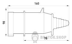 Силовая вилка переносная металлическая 3Р+Z, 400В, 32А, IP44