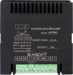 Цифровий амперметр врізний e.meter.pro.96.a.led 96х96мм, АС 230В, 5А