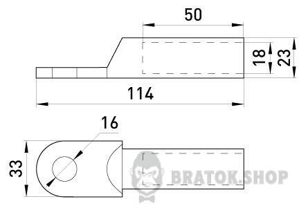 Мідний кабельний наконечник e.end.stand.dt.b185