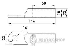 Мідний кабельний наконечник e.end.stand.dt.b185