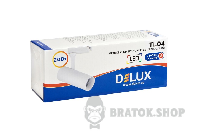 Трековий світильник LED 20 Вт 24° 4000K DELUX TL04 білий