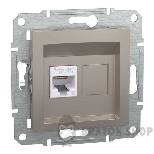 Розетка комп'ютерна RJ45 UTP 6E одинарна Schneider Electric Asfora бронза EPH4700169 у Сумах