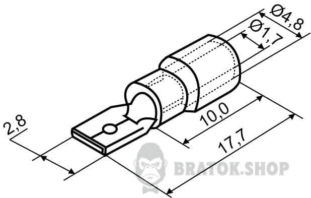 Наконечник конектор тато з ізоляцією 1.5 мм АСКО-Укрем MDD 1.25-110 2.8x0.5/0.8 A0060020012 у Сумах