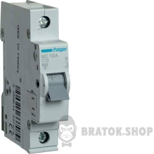 Автоматический выключатель 1P 13A C 6kA Hager MC113A