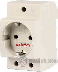 Розетка на DIN-рейку e.socket.pro.din.tms, 230 В, з з/к