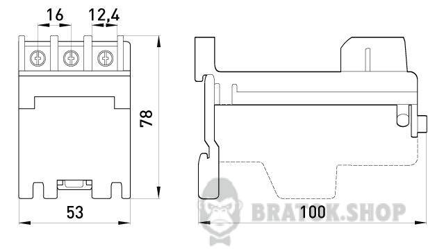 Независимое основание теплового реле e.industrial.azh.40 для реле на 40А i0120002 в Киеве