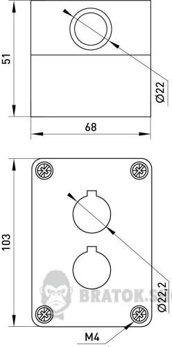 Корпус для 2 кнопок e.mb.box02