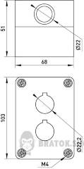 Корпус для 2 кнопок e.mb.box02