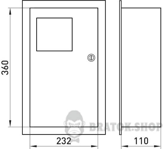 Корпус e.mbox.stand.w.f1.10.ze металлический, под 1-ф. электронный счетчик, 10 встраиваемый мод. с замком s0100066 в Киеве