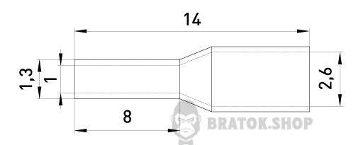 Ізольований наконечник втулковий e.terminal.stand.e0508.yellow 0.5 кв.мм, жовтий, 100шт