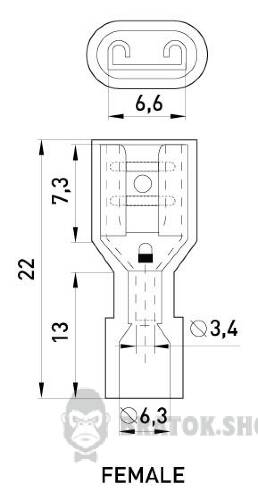 Наконечник-з'єднувач ізольований серії FN e.terminal.stand.fdfn5.5.250.yellow (fn.f.4.6) 4-6 кв.мм "мама", 100шт