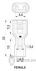 Наконечник-з'єднувач ізольований серії FN e.terminal.stand.fdfn5.5.250.yellow (fn.f.4.6) 4-6 кв.мм "мама", 100шт