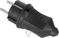 Вилка прямая каучуковая e.plug.rubber.028.16, с ж/к, 16А
