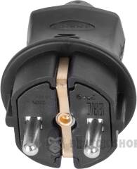 Вилка прямая каучуковая e.plug.rubber.028.16, с ж/к, 16А