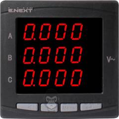 Цифровий вольтметр врізний e.meter.pro.96.v.led 96х96мм, АС 230В, 0-450В