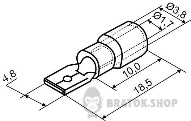 Наконечник коннектор папа с изоляцией 1.5 мм АСКО-Укрем MDD 1.25-187 4.75x0.5/0.8 A0060020014 в Сумах