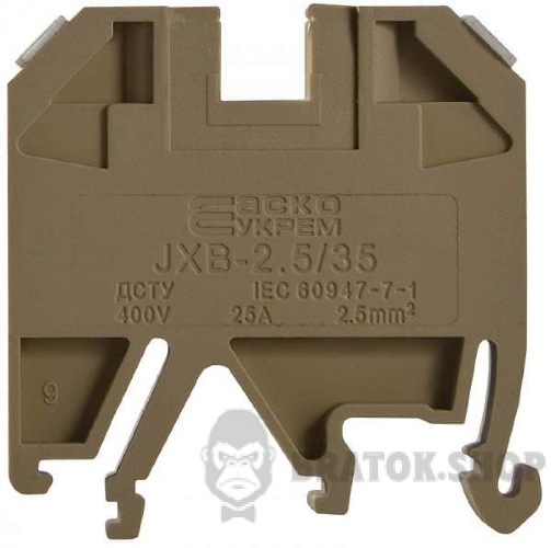 Клеммник винтовой 25A АСКО-Укрем 2,5/35 желтый A0130010011 в Сумах