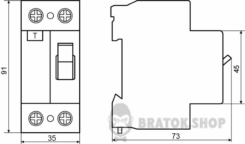 Дифреле ПЗВ 2P 63А 30мА АСКО-Укрем ПЗВ-2001 A0020010006