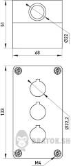 Корпус для 3 кнопок e.mb.box03