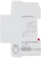 Реле контролю напруги та струму трифазне 63А з індикацією e.control.v16 E.NEXT