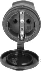 Розетка переносная с защитной крышкой каучуковая e.socket.rubber.029.16, с ж/к, 16А