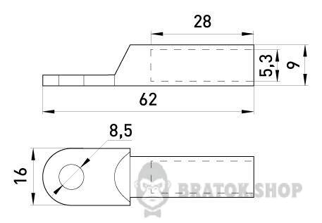Оцинкований кабельний наконечник e.end.stand.z.10 s021001 у Києві
