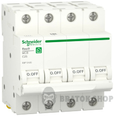 Автоматический выключатель 4P 25A C 6кА Schneider Electric Resi9 (R9F12425)