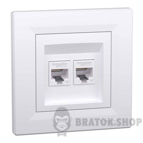 Розетка компьютерная RJ45 UTP 6E двойная Schneider Electric Asfora белый EPH4800121