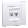 Розетка компьютерная RJ45 UTP 6E двойная Schneider Electric Asfora белый EPH4800121