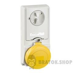 Unika interlocked socket - 32 A - 3P + N + E - 100...130 V AC - IP65 - panel