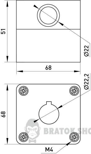 Корпус для 1 кнопки e.mb.box01