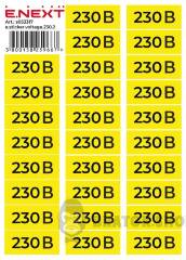 Самоклеящаяся наклейка "230В" e.sticker.voltage.230.2 (90х38мм) 26 шт/лист