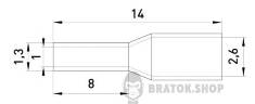 Ізольований наконечник втулковий e.terminal.stand.e0508.grey 0.5 кв.мм, сірий, 100шт