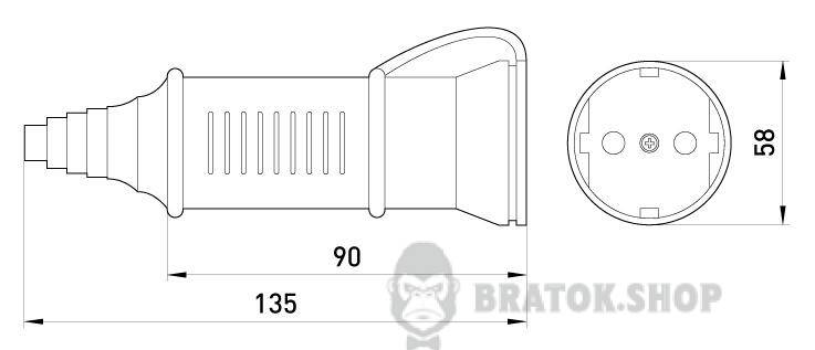 Силова розетка переносна e.socket.pro.2.16, 2п., 230В, 16А (212) p012022 у Києві