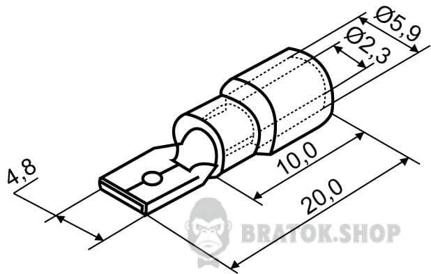Наконечник конектор тато з ізоляцією 2.5 мм АСКО-Укрем MDD 2-187 4.75x0.5/0.8 A0060020007 у Сумах
