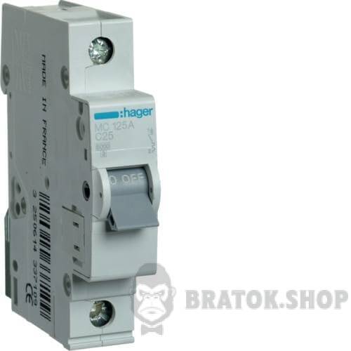 Автоматический выключатель 1P 25A C 6kA Hager MC125A в Сумах