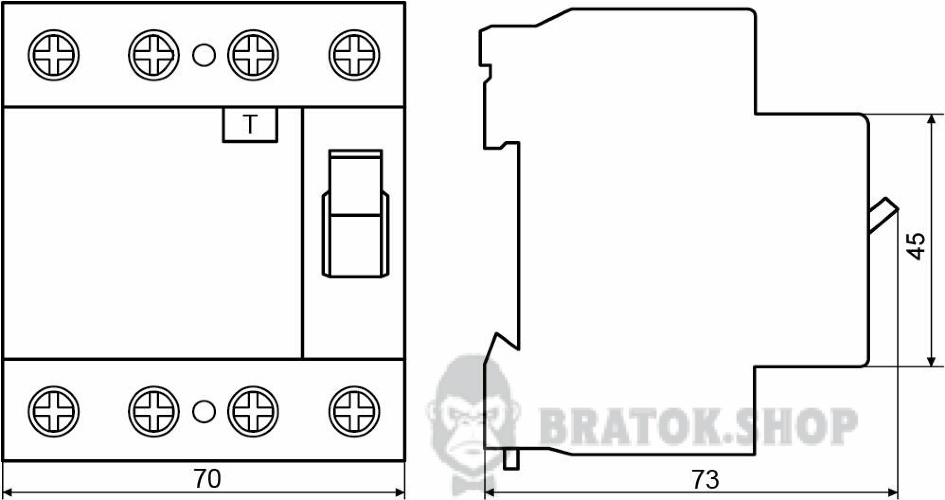 Дифреле ПЗВ 4P 25А 30мА АСКО-Укрем ПЗВ-2001 A0020010012