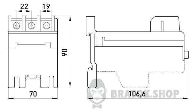 Независимое основание теплового реле e.industrial.azh.85 для реле на 85А i0120003 в Киеве