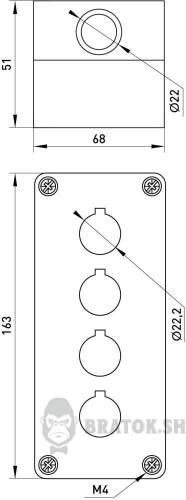 Корпус для 4 кнопок e.mb.box04