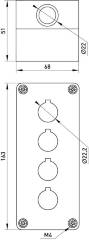 Корпус для 4 кнопок e.mb.box04