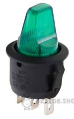 KCD1-5-101NH GR/B 220V Перемикач 1 клав. високий зелений з підсвічуванням