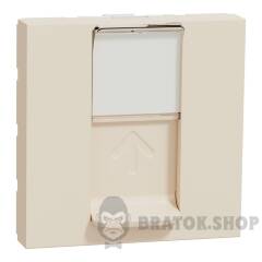 Розетка комп'ютерна RJ45, категорія 5 STP, 2 модулі, бежева Unica New Studio