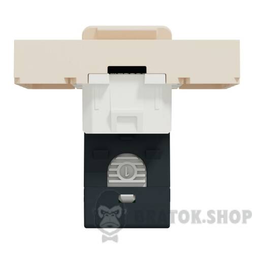 Розетка комп'ютерна RJ45, категорія 5 STP, 2 модулі, бежева Unica New Studio NU341344 в Киеве
