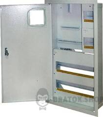 Корпус e.mbox.stand.w.f3.36.ze металлический, под 3-ф. электронный счетчик, встраиваемый 36 мод. с замком