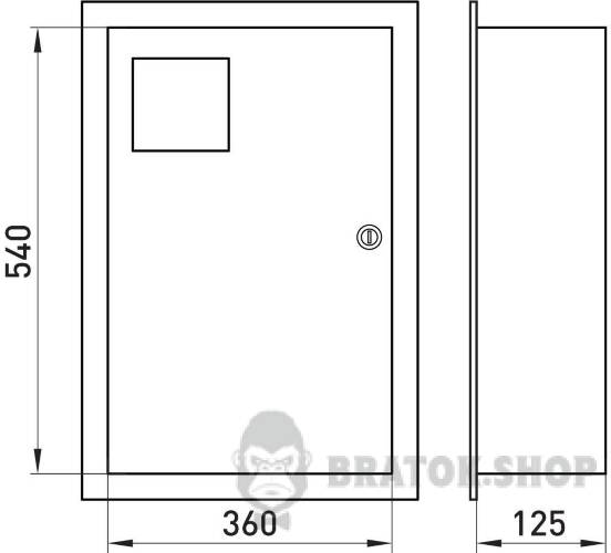 Корпус e.mbox.stand.w.f3.36.ze металлический, под 3-ф. электронный счетчик, встраиваемый 36 мод. с замком s0100074 в Киеве