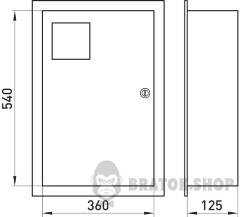 Корпус e.mbox.stand.w.f3.36.z.e металевий, під 3-ф. електронний лічильник, 36 мод., що вбудовується, з замком