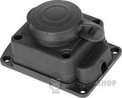 Розетка одинарная с защитной каучуковой крышкой e.socket.rubber.029.1.16, с ж/к, 16А