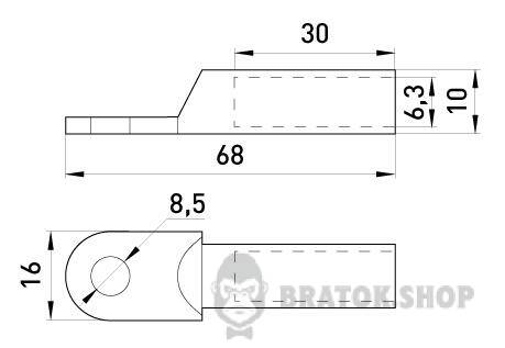 Оцинкований кабельний наконечник e.end.stand.z.16 s021002 у Києві