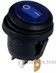 KCD1-5-101NW BL/B 220V Перемикач 1 клав.круглий вологозах. синій з підсвічуванням
