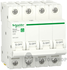 Автоматичний вимикач 4P 63A C 6кА Schneider Electric Resi9 (R9F12463)